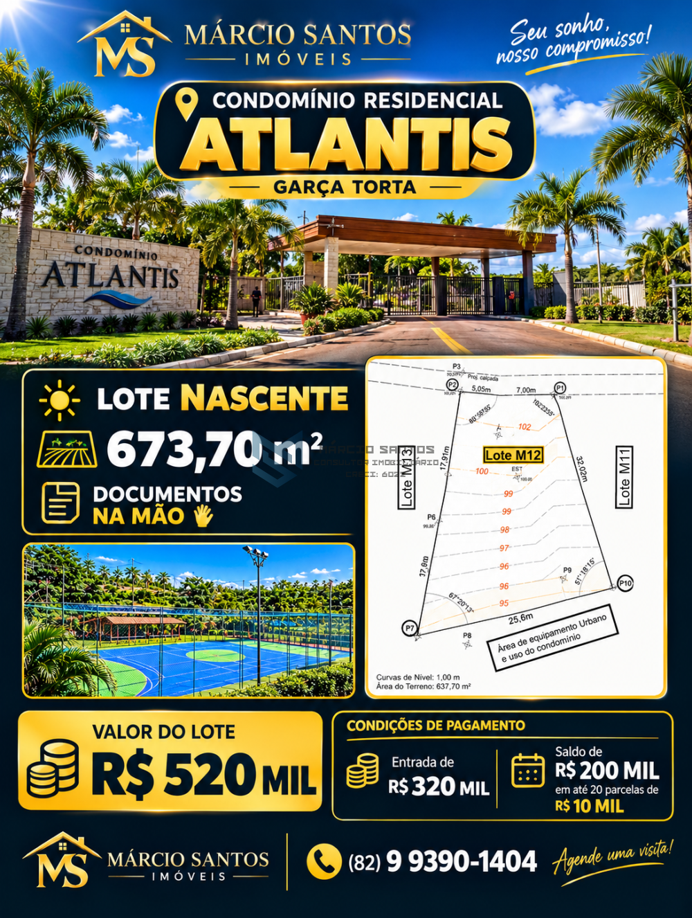 Terreno em Condomínio > venda > Condomínio Atlantis- Litoral Norte - Maceió